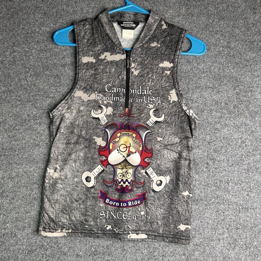 Vintage Cannondale Cycling Shirt Sleeveless Adult Size‎ Small Full Zip Bike